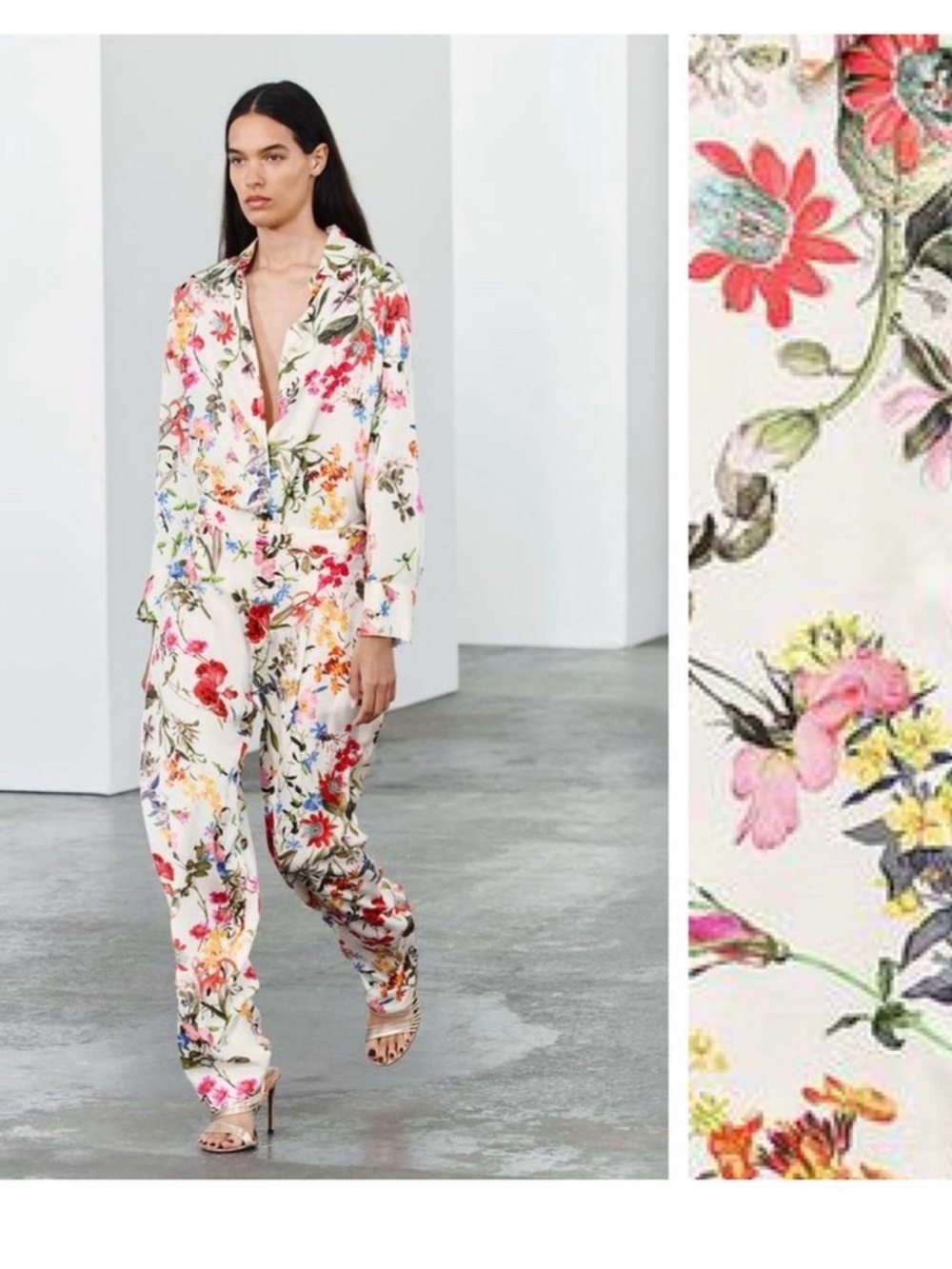 Zara Floral silk set